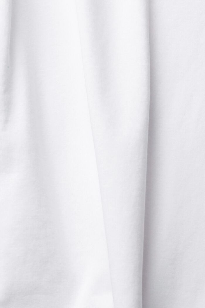 Luomupuuvillainen T-paita, jossa käännetyt hihat, WHITE, detail image number 1