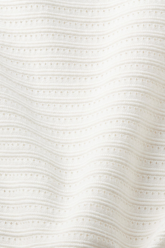 Raidallinen neulepusero sekaneulosta, OFF WHITE, detail image number 4