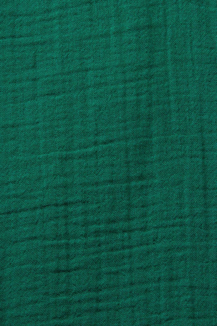 Röyhelöreunainen pusero puuvillaharsoa, DARK GREEN, detail image number 4
