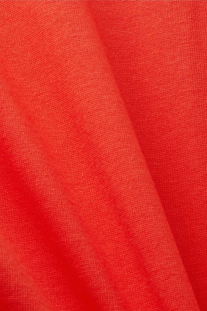 Geometrisesti painettu T-paita luomupuuvillaa, ORANGE RED, detail image number 5