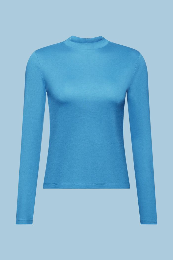Pitkähihainen paita puuvilla-jerseytä, BLUE, detail image number 6