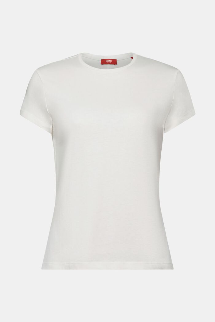 T-paita 100 % puuvillaa, pyöreä pääntie, OFF WHITE, detail image number 5