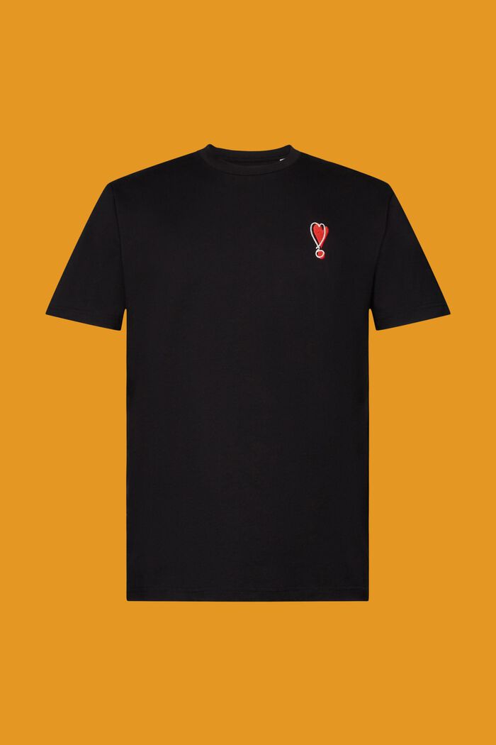 T-paita vastuullista puuvillaa sydänkuviolla, BLACK, detail image number 6