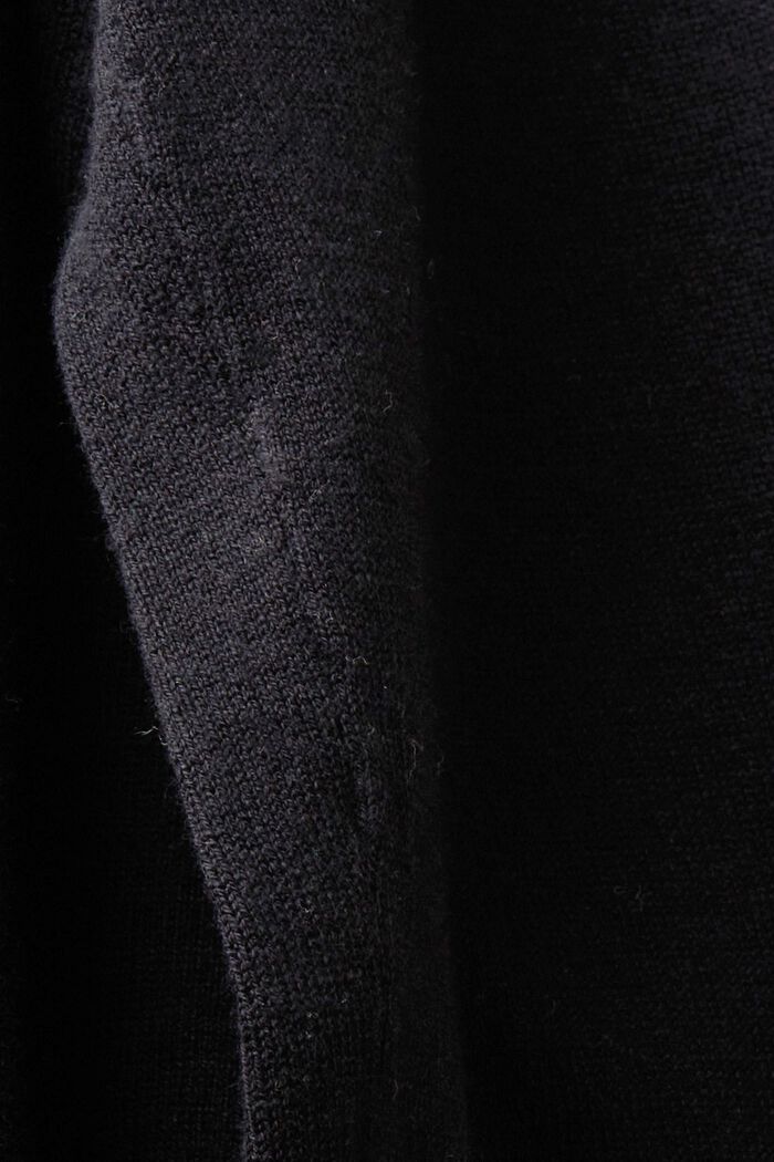 Korkeavyötäröiset leveälahkeiset neulehousut, BLACK, detail image number 6
