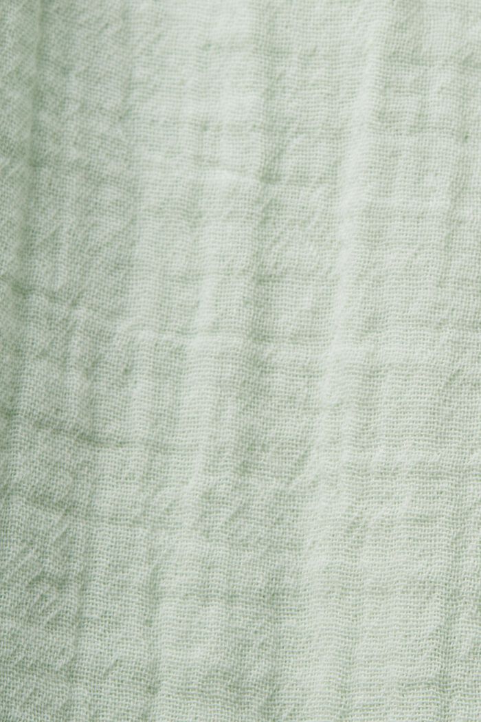 Leveälahkeiset housut, 100 % puuvillaa, DUSTY GREEN, detail image number 4