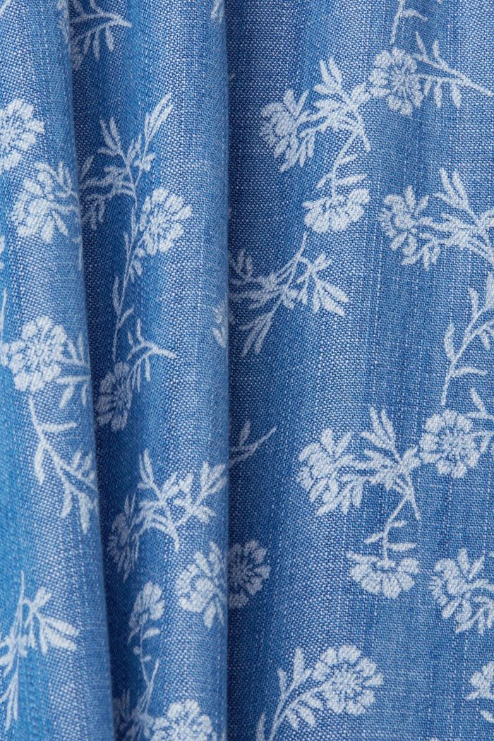 Kukkakuvioitu minimekko farkkua, BLUE MEDIUM WASHED, detail image number 4