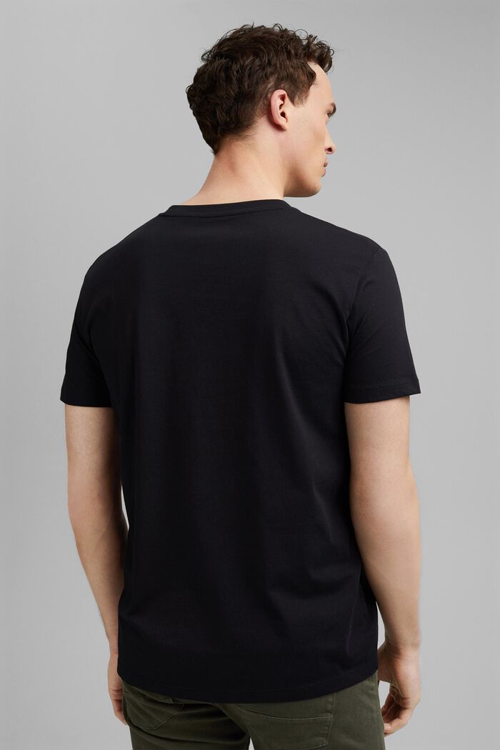 Printtikuvioitu jersey-t-paita, 100 % luomupuuvillaa, BLACK, detail image number 3