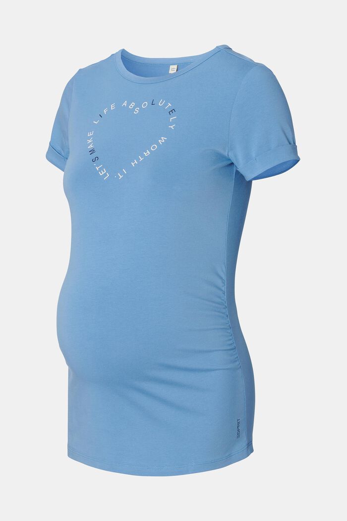Tekstipainettu T-paita luomupuuvillaa, BLUE, detail image number 4