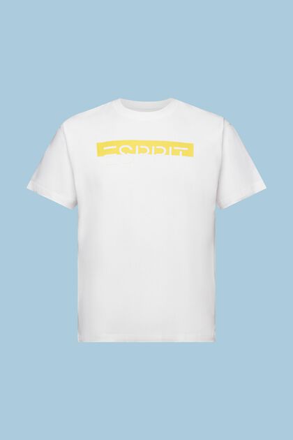 T-paita, jossa mattakiiltävä logoapplikaatio, WHITE, overview