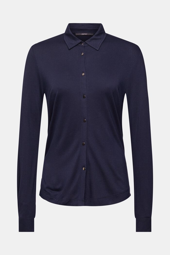 Kuvioitu pitkähihainen paita, LENZING™ ECOVERO™, NAVY, detail image number 2