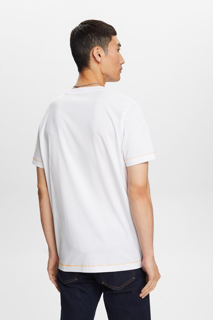 Jersey-t-paita 100 % puuvillaa, pyöreä pääntie, WHITE, detail image number 3