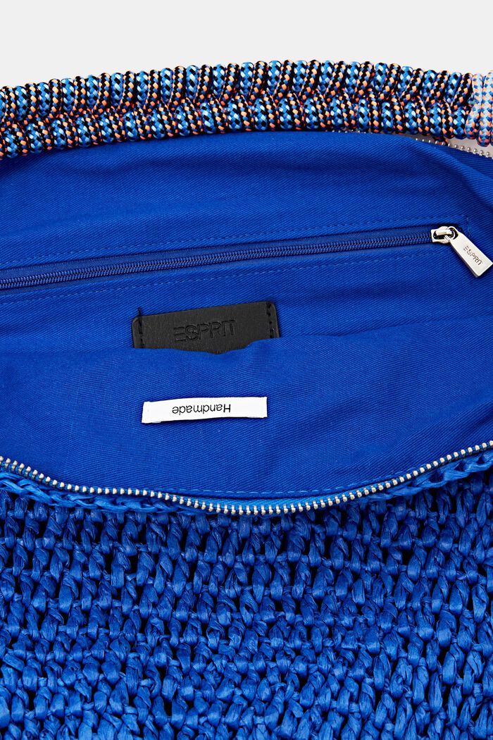 Virkattu hobo bag, BRIGHT BLUE, detail image number 2