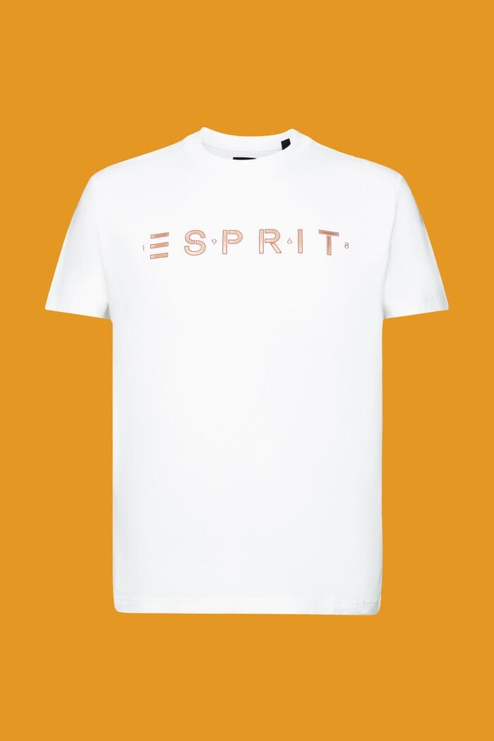 Logollinen t-paita puuvillajerseytä, WHITE, detail image number 6