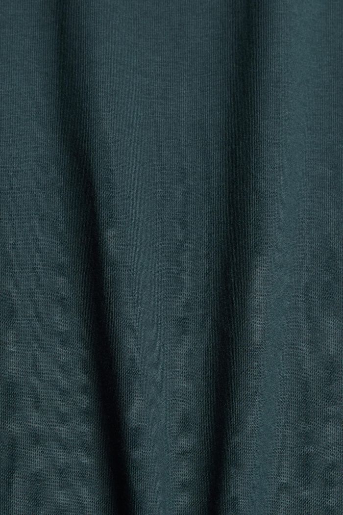 Printtikuvioitu jersey-t-paita, 100 % luomupuuvillaa, TEAL BLUE, detail image number 4