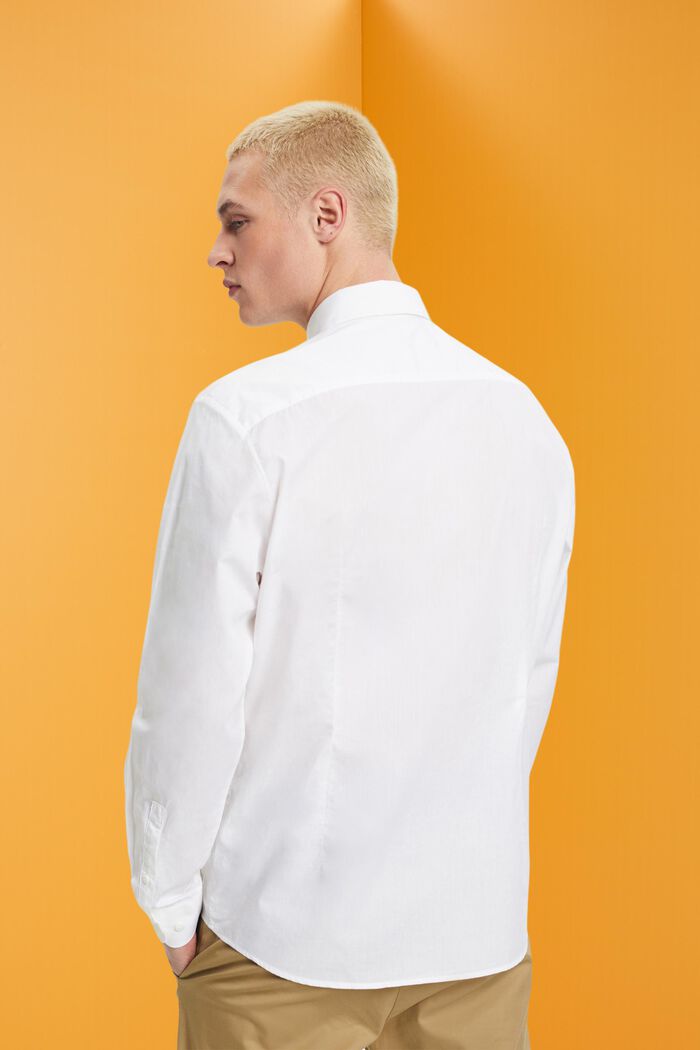 Puuvillainen slim fit -paita, WHITE, detail image number 3
