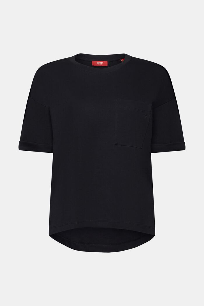 T-paita 100 % puuvillaa, pyöreä pääntie, BLACK, detail image number 6