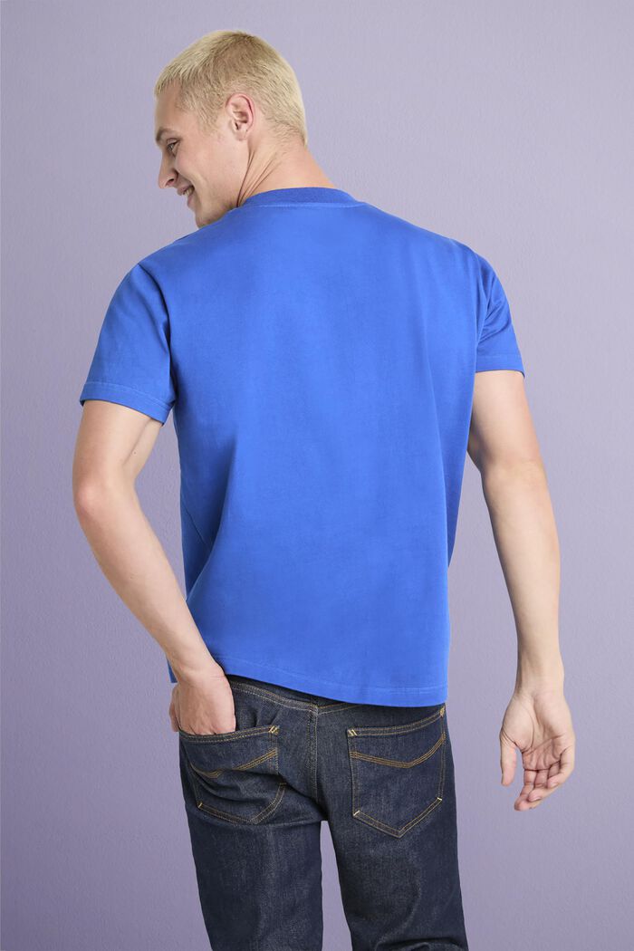 Logollinen unisex-t-paita puuvillajerseytä, BRIGHT BLUE, detail image number 2