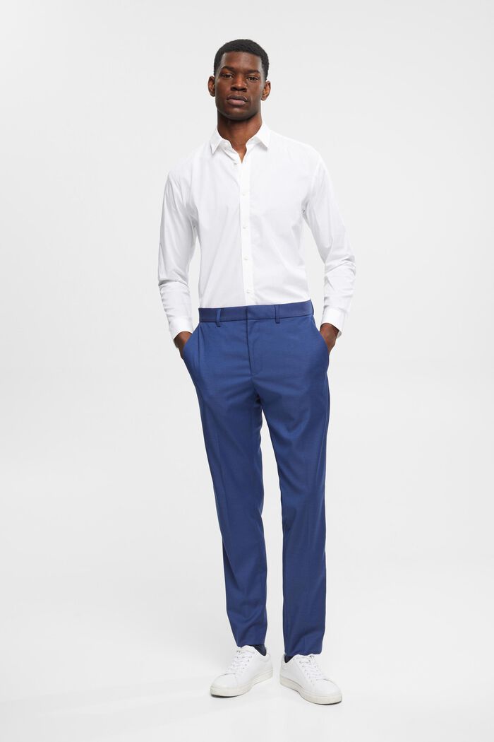 Slim fit -malliset puvunhousut, BLUE, detail image number 5
