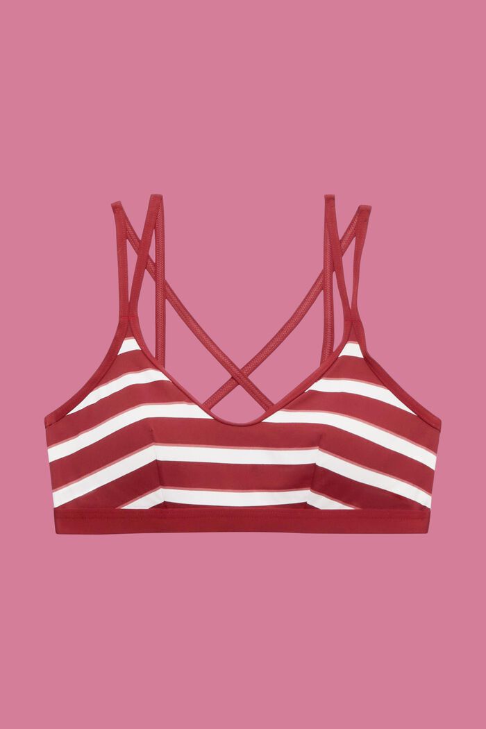 Topatut bikinit, joissa raidat ja ristikkäiset olkaimet, DARK RED, detail image number 4