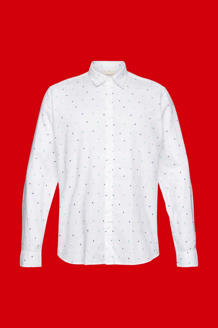 Pintakuvioitu paita, jossa pilkkukuvio, WHITE, detail image number 5