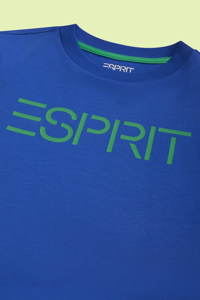 Logollinen t-paita luomupuuvillaa, BRIGHT BLUE, detail image number 2