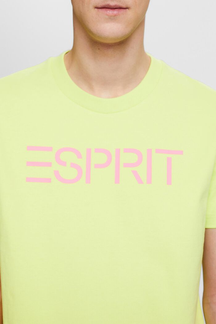 Logollinen unisex-t-paita puuvillajerseytä, BRIGHT YELLOW, detail image number 2