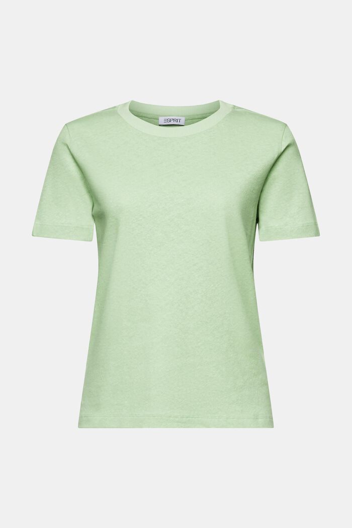 T-paita puuvilla-pellavasekoitetta, LIGHT GREEN, detail image number 7