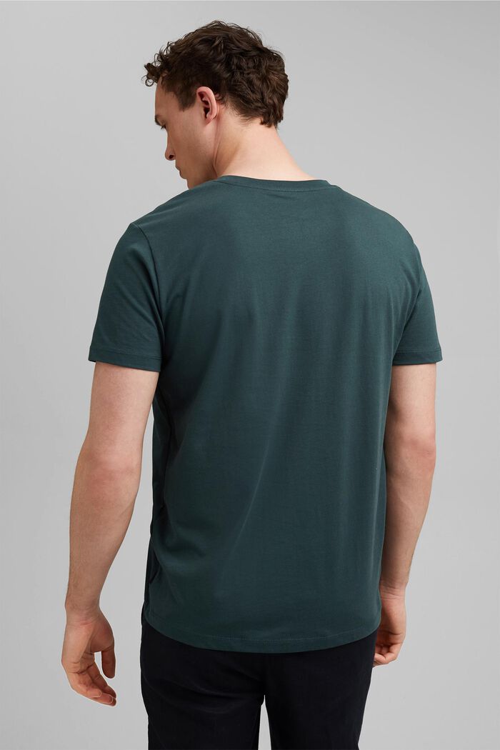 Printtikuvioitu jersey-t-paita, 100 % luomupuuvillaa, TEAL BLUE, detail image number 3