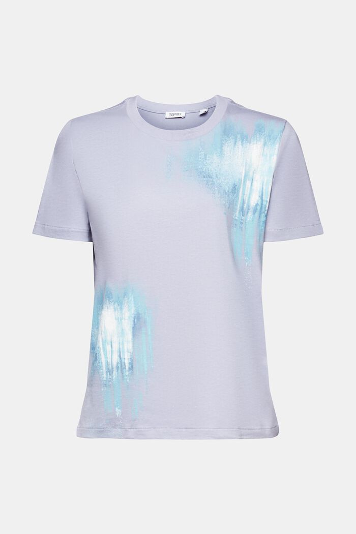 Graafisesti kuvioitu t-paita puuvillaa, LIGHT BLUE LAVENDER, detail image number 6
