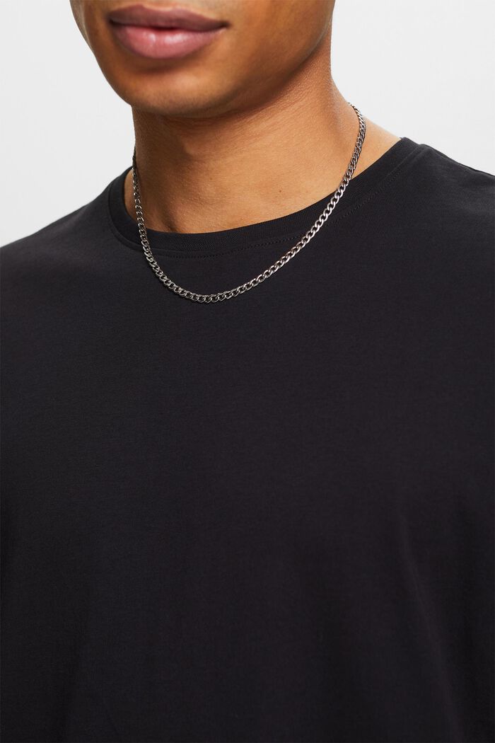 Lyhythihainen t-paita pyöreällä pääntiellä, BLACK, detail image number 3
