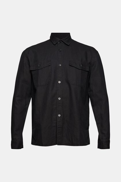 Pellavasekoitetta: oversize-paita, BLACK, overview
