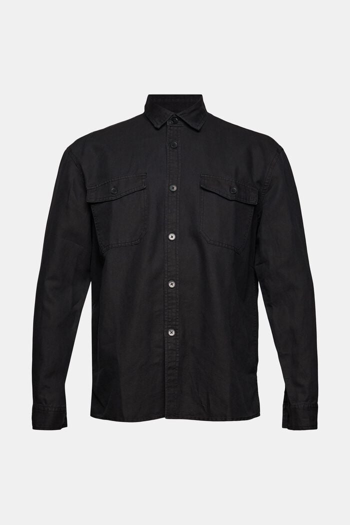 Pellavasekoitetta: oversize-paita, BLACK, detail image number 6