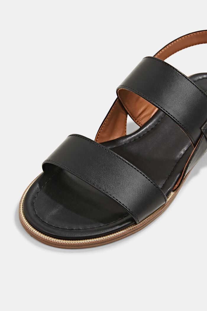 Leveäremmiset sandaalit, BLACK, detail image number 4