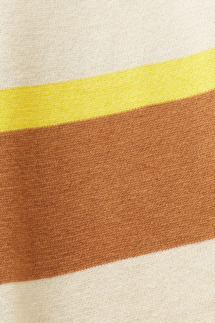 Raidallinen ja logollinen pikee-T-paita puuvillaa, CARAMEL, detail image number 5