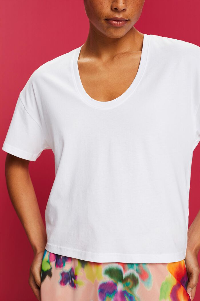 Vajaapituinen oversize-t-paita, 100 % puuvillaa, WHITE, detail image number 2