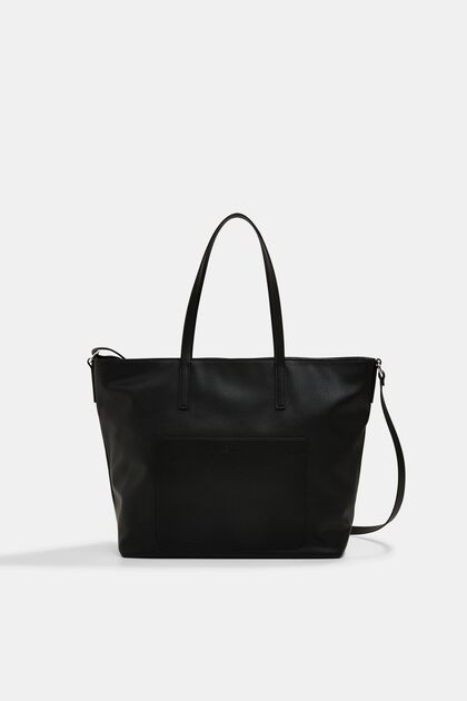 Shopper-laukku tekonahkaa, BLACK, overview