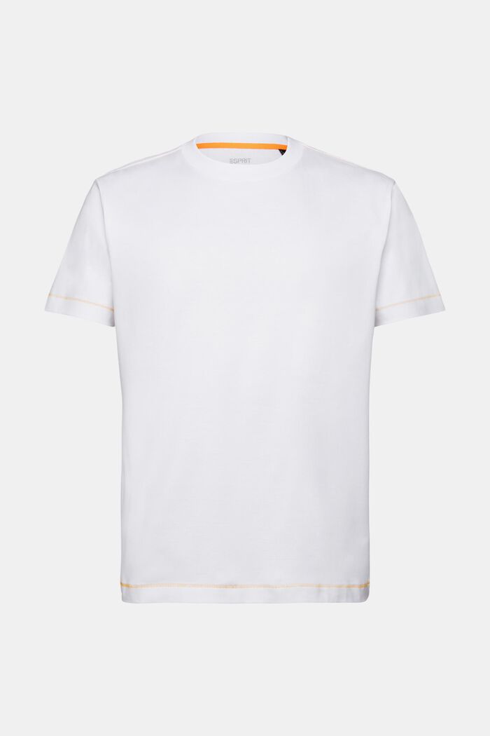 Jersey-t-paita 100 % puuvillaa, pyöreä pääntie, WHITE, detail image number 6
