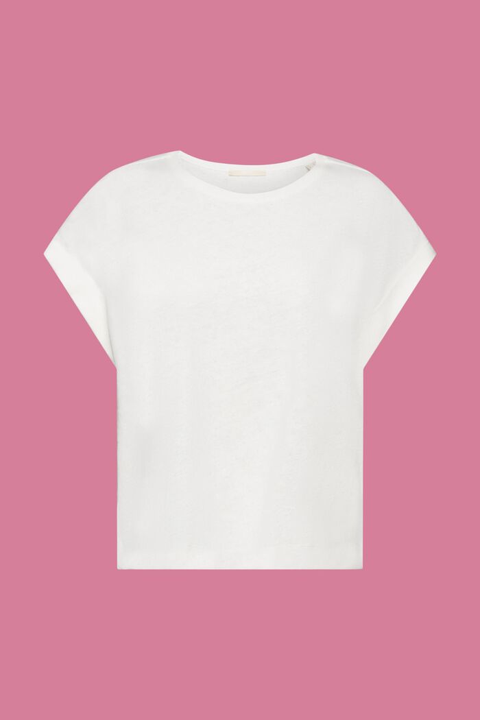 T-paita puuvillan ja pellavan sekoitetta, OFF WHITE, detail image number 7
