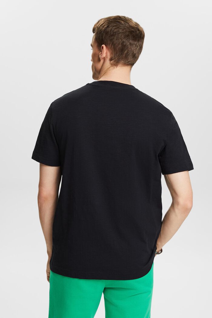 T-paita slub-puuvillaa, taskussa logomerkki, BLACK, detail image number 2