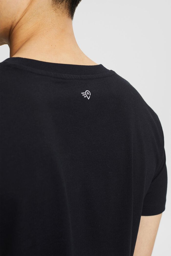 Painokuvioitu jersey-T-paita, luomupuuvillaa, BLACK, detail image number 5