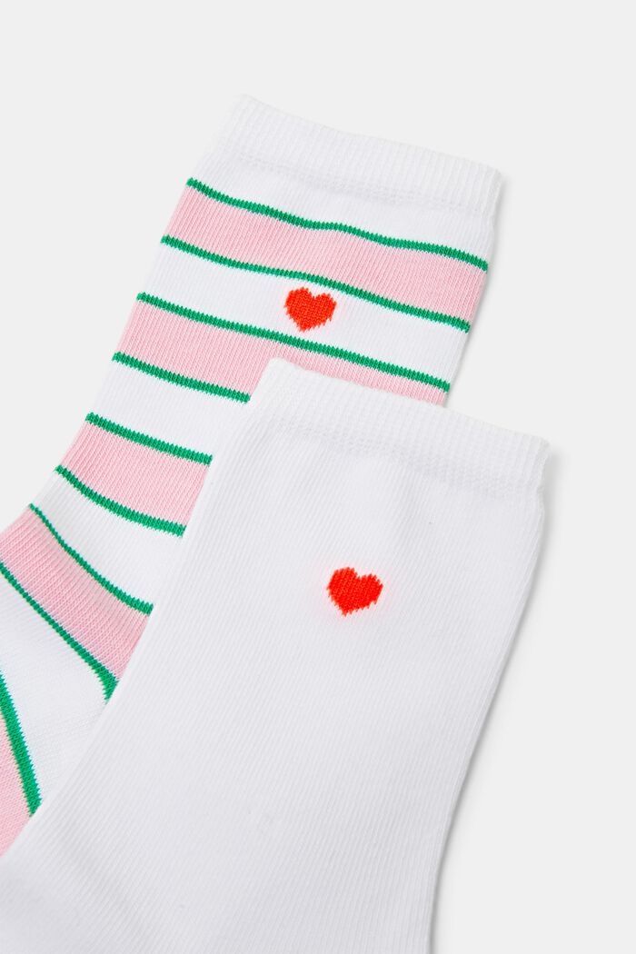 2 paria raidallisia sukkia, OFF WHITE, detail image number 2