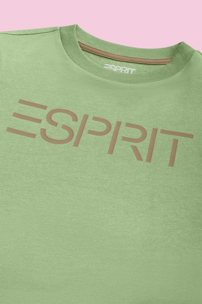 Logollinen t-paita luomupuuvillaa, LIGHT GREEN, detail image number 2