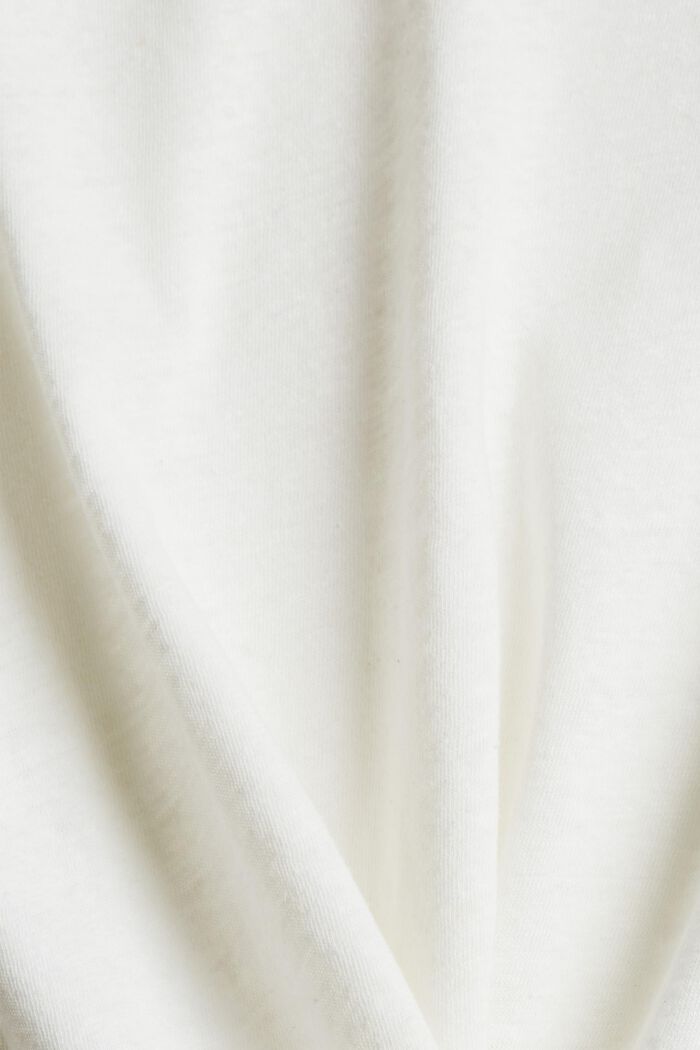 Sisältää pellavaa: yksivärinen T-paita, OFF WHITE, detail image number 4