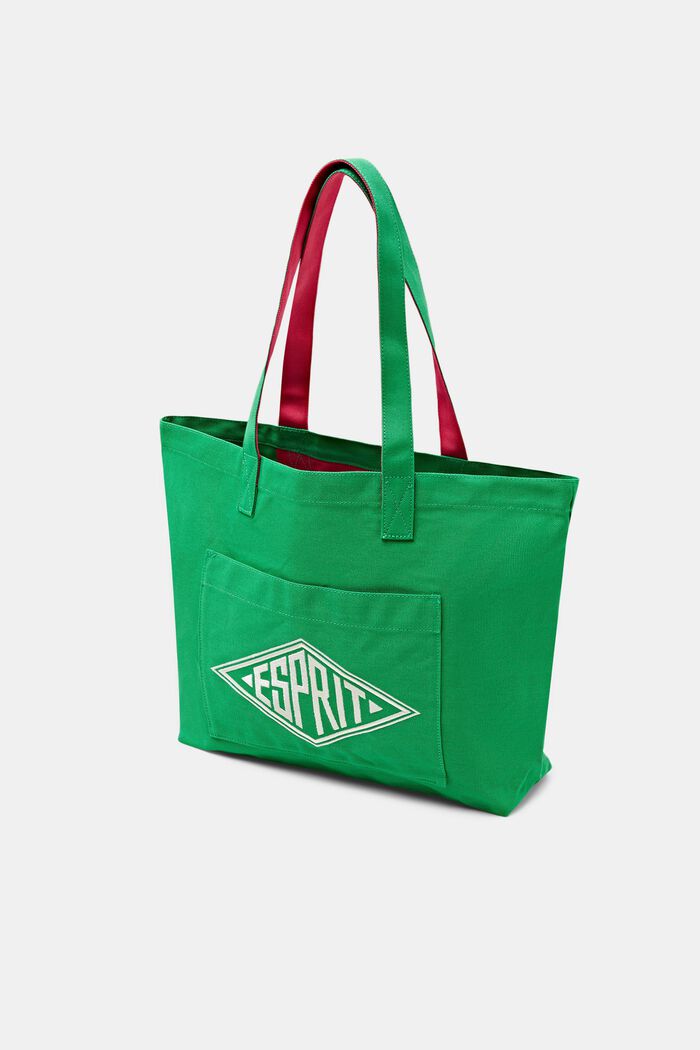 Logollinen tote bag kanvasia, GREEN, detail image number 2