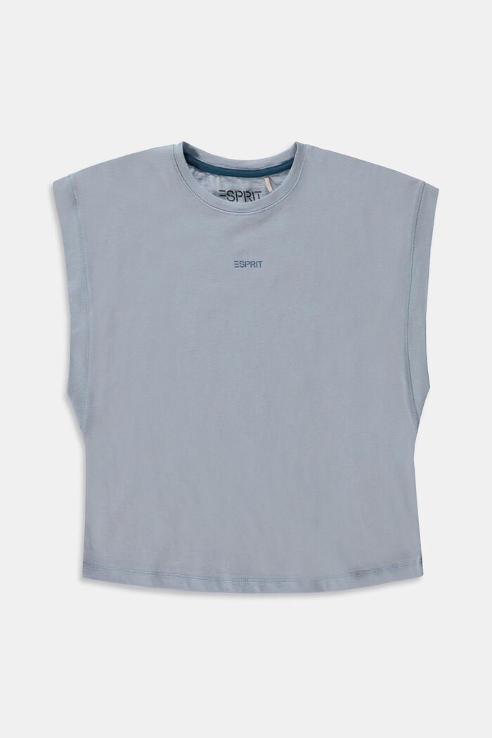 Laatikkomainen T-paita 100 % puuvillaa, PASTEL BLUE, detail image number 0