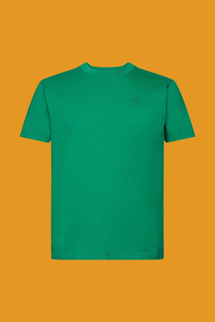 Puuvillainen t-paita delfiiniprintillä, GREEN, detail image number 6
