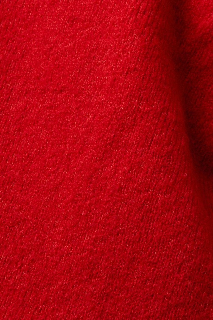 Collegepaita villasekoitetta, V-pääntie, DARK RED, detail image number 5