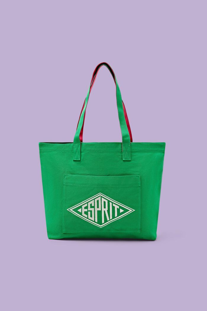 Logollinen tote bag kanvasia, GREEN, detail image number 0