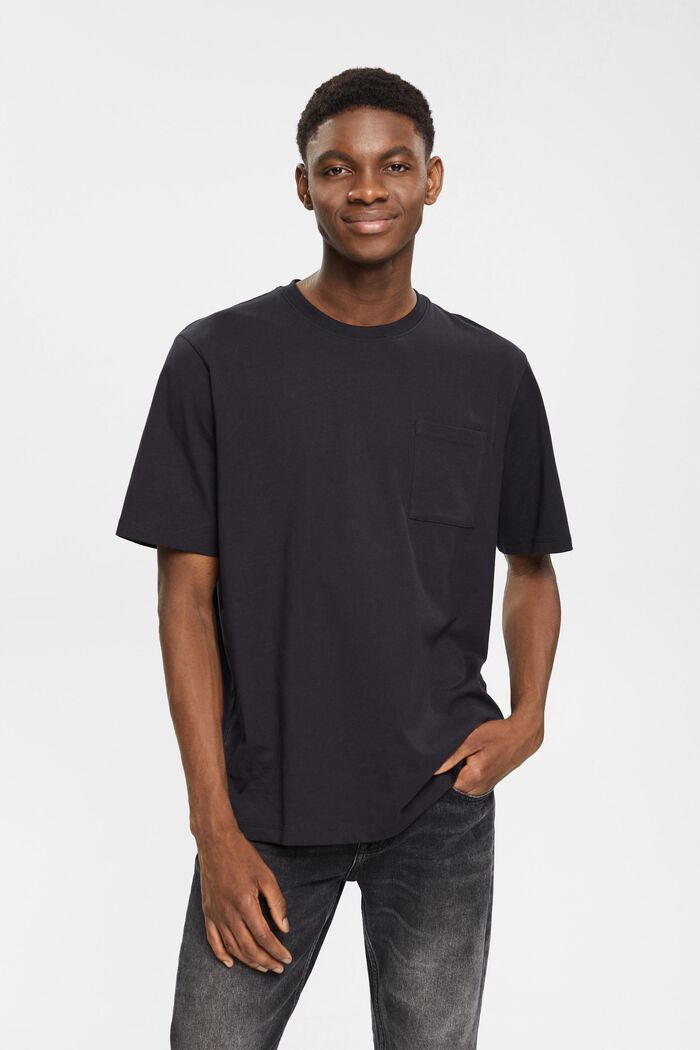 Jersey-T-paita, 100 % puuvillaa, BLACK, detail image number 1