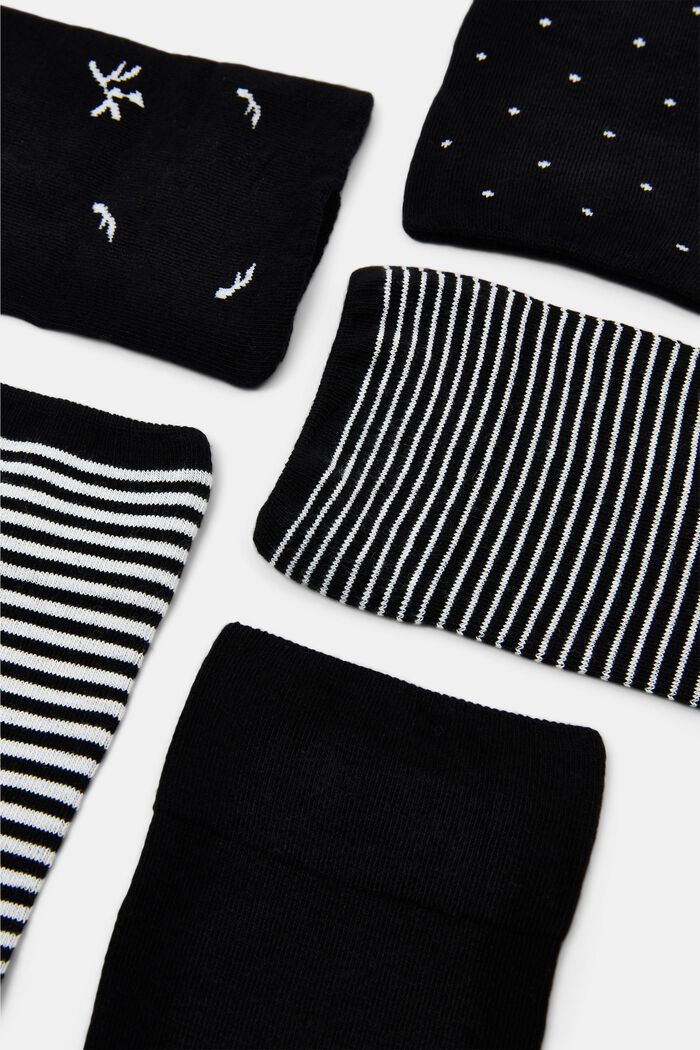 Luomupuuvillasta valmistetut sukat, 5 parin pakkaus, BLACK, detail image number 1